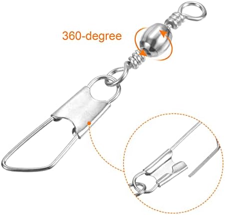 PATIKIL Fishing Barrel Swivel with Safety Snap Carbon Steel - Image 4
