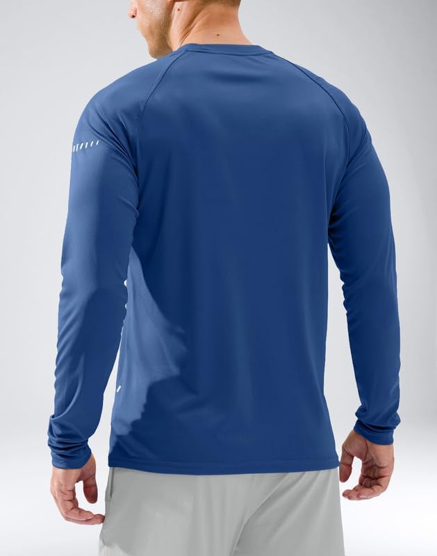 Men's Sun Protection Swim Long Sleeve UPF 50+ Rash Guard Lightweight Shirts - Image 6