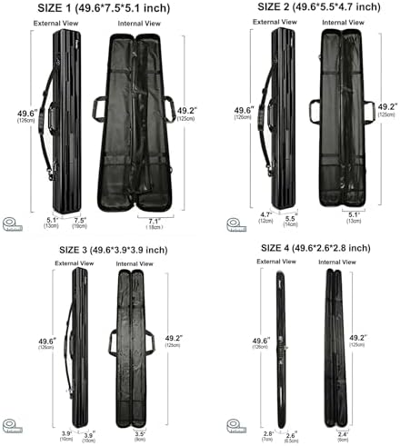 Hard Shell Fishing Rod Case, 50" Protective Rod Tube (4-in-1 Set) for 7ft 2-Piece Rods, Crushproof & Water-Resistant Travel Carrier, Heavy-Duty Storage for Bass, Fly & Saltwater Fishing - Image 6