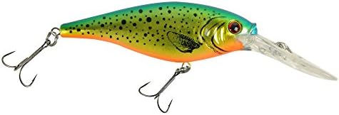 Berkley Flicker Shad Fishing Lure, Speckled Gold Shiner, 5/16 oz, 2 3/4in | 7cm Crankbaits, Size, Profile and Dive Depth Imitates Real Shad, Equipped with Fusion19 Hook by Berkley