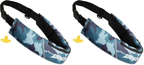 Owntop Manual Inflatable Belt Pack, Adults Swim Jacket with Blowpipe & Whistle, 24g CO2 Cylinder Included, Low Profile for Kayaking, Fishing, Paddle Sports by Owntop