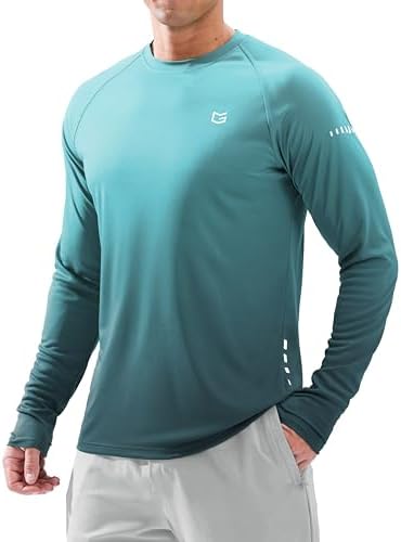 Men's Sun Protection Swim Long Sleeve UPF 50+ Rash Guard Lightweight Shirts by GGradual