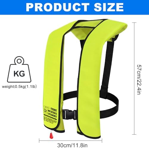 2-Pack Adult Automatic Inflatable PFD Jacket, Adjustable and Lightweight Water Sports Vest for Kayak SUP Paddleboarding Boating Sailing Fishing (Buoyancy is Greater Than 150 N) - Image 2