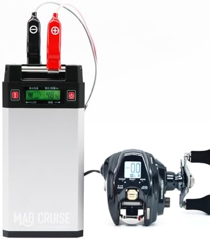 GN20F 14.8V 20Ah Electric Reel Battery Compatible with Daiwa Tanacom 1000 750 Seaborg 500MJ Leobritz Shimano Plays BeastMaster ForceMaster Fishing Reel Battery with Charger and 1.5M Power Cord - Image 2