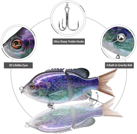 TRUSCEND Swimmax Easy Catch Fishing Lures with BKK Hooks, Wiggling, Vibrating, Rattling and Gurgling for More Bite, Heavy-Duty Dyneema Fiber Jointed Swimbaits for Bass, Trout, Walleye, Crappie, Pike - Image 3