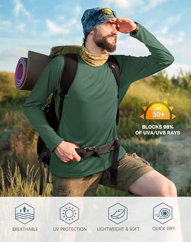 Roadbox Men's UPF 50+ UV Sun Protection Shirts, Long Sleeve Swim Rash Guard - Image 3