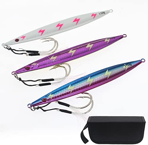 Fishing Vertical Jig Spoon Lures Slow Pitch Design Saltwater Tuna Bait Plus by Ghanneey