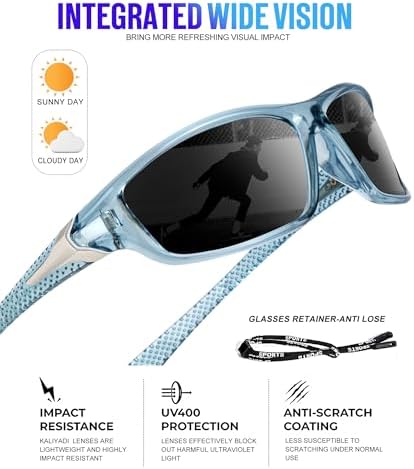 KALIYADI Sports Polarized Sunglasses Men UV400 Protection for Fishing Driving Cycling - Image 4