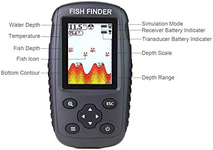 Portable Rechargeable Fish Finder Wireless Sonar Sensor Fishfinder Depth Locator with Fish Size, Bottom Contour, Color LCD Display - Image 3