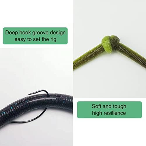 Senko Wacky Worms - Soft Plastic Lures, 30pcs Rubber Worms, 4-5 inches for Bass Freshwater & Saltwater Fishing - Image 2