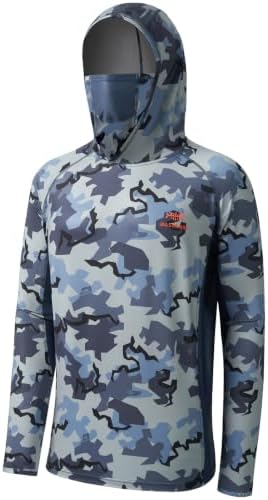 BASSDASH Men's UPF 50+ Camo Long Sleeve Hunting Fishing Hoodie Shirt by Bassdash