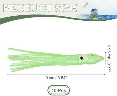 Fishing Squid Skirts, Glow Soft Plastic Trolling Lures Luminous -Fitting for (Bass/Trout/Salmon/Saltwater/Fishing Bait) - Image 2