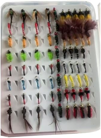138pcs Fly Fishing Flies Pieces per Set Ultra-Thin Portable Nymph Fly Fishing Accessories, with Box Trout Fishing Fly Lures - Image 6