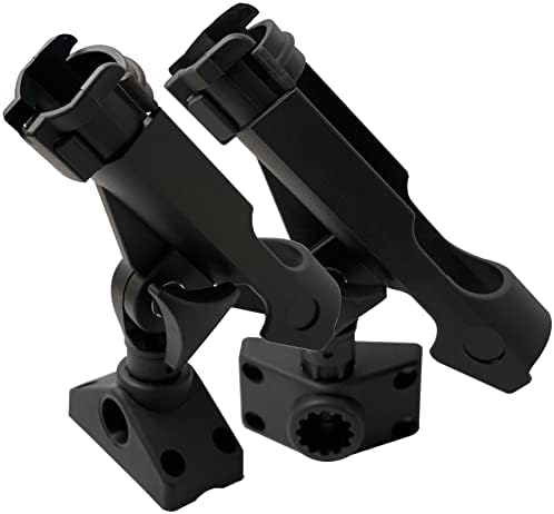 2 Pack Baitcaster/Spinning Rod Holder with Side Deck Mount by HIUMI