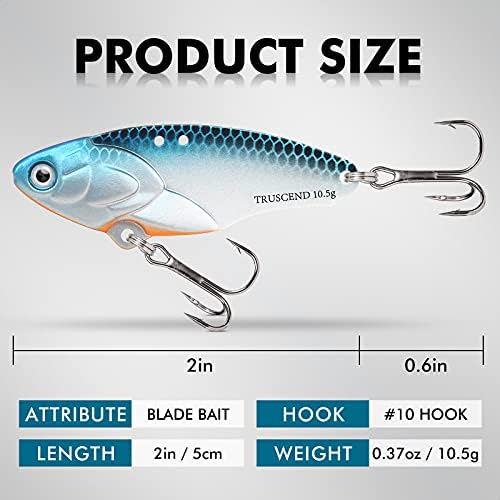 TRUSCEND Swim or Jig Fishing Spinner Baits for Freshwater and Saltwater, Rooster Tail Fishing Lures for Trout Bass Walleye Crappie Salmon Pike, Blade Bait with Copper Blade - Image 5