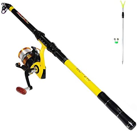 Richcat Fishing Rod and Reel Combo，Medium Heavy Poles and Reels Telescopic Rod Kits for Adults， 22lb Line Pre-spooled with Spining Reel for Travel Saltwater Freshwater Catfish Bass Fishing by RICHCAT