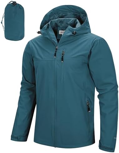 33,000ft Men's Packable Rain Jacket Waterproof Raincoat with Hood by 33000ft