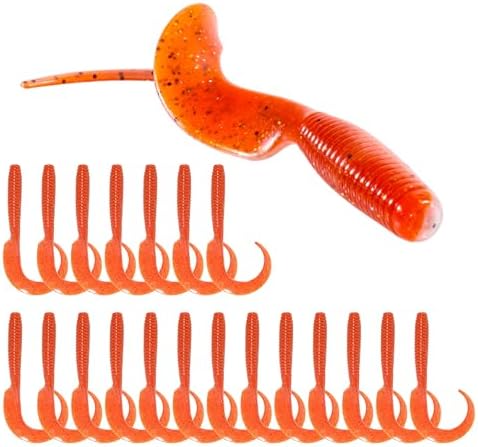 Curly Style Tail Worms Fishing Lures – Realistic Wavy Tail Soft Bait Grub Swimbaits for Saltwater & Freshwater Fishing, Available in 4 Inch & 6 Inch, Perfect for Bass, Trout, Crappie, & More by PROBITE