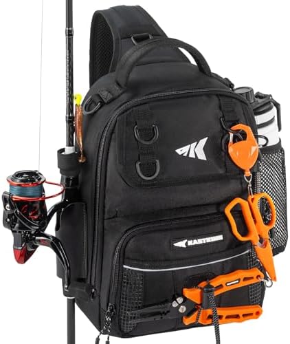 KastKing BaitSpace Fishing Sling Bag, Fishing Backpack with Rod Holder by KastKing
