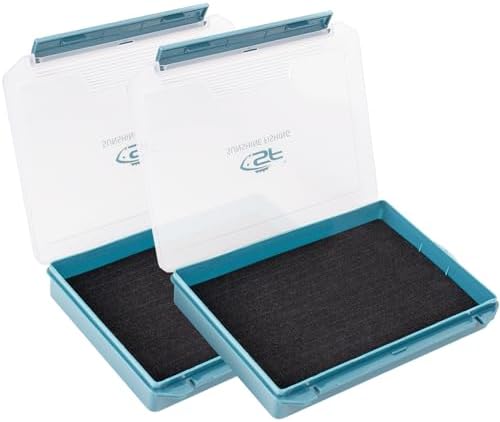 SF 2Packs Fishing Tackle Box Tray 3600 Slit Foam Case Double Buckle Open Plastic Jig Box Heads Hooks Spinners Spoons Storage Tackle Tray by SUNSHINEFISHING
