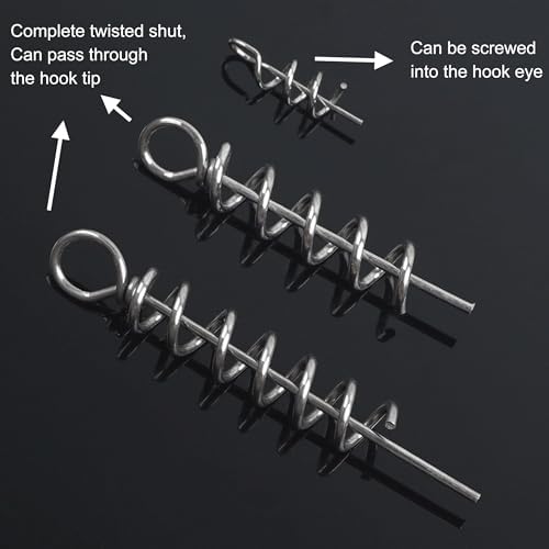Soft Lure Bait Spring Twist Lock,100pcs Fishing Crank Hook Centering Pin Soft Lure Bait Worm Crank Swimbait Keeper Needle Springs Screw Lock Fixed Latch - Image 5