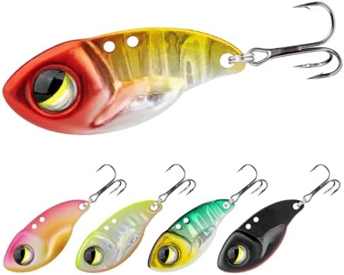 TRUSCEND Metal Fishing Jigs Lures with Hand-Polished, Colorfully Reflective Lead Fishing Spoons Glow Hard Swimbaits for Bass, Walleye, Trout, Salmon, Freshwater & Saltwater Fishing Gear Gifts for Men by TRUSCEND
