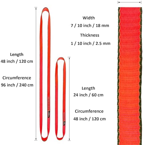 18MM Nylon Climbing Slings Runners 23 kN Strong Webbing Straps for Rock Climbing, Rappelling, Swing, Yoga Hammock etc - Image 3