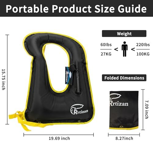 Rrtizan Snorkel Vest, Adults Inflatable Snorkeling Vest up to 220 lbs - Image 5
