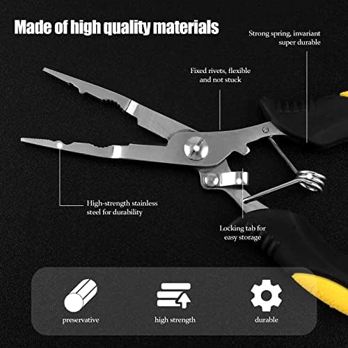 Hikary Long Nose Fishing Pliers,Ice Fishing Gear,Stainless Steel Hook Remover Braid Cutter Rustproof Fishing Multi-Tools Fishing Gripper for Freshwater Saltwater - Image 4