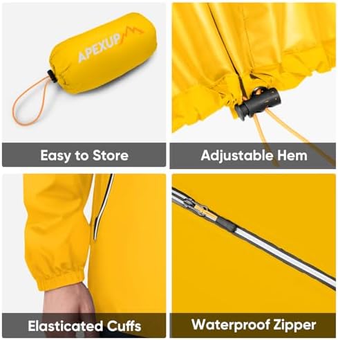 APEXUP Packable Rain Jacket Men Waterproof Lightweight Raincoat with Hood - Image 5