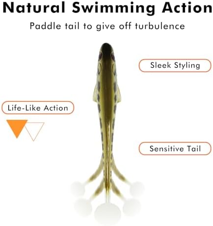 TRUSCEND Shadtale Easy Catch Soft Fishing Lures, Unique Vibration and Action for Various Rigs, Paddle Tail Swimbaits Trailer for Bass, Trout, Crappie, Walleye, Redfish, Saltwater & Freshwater Fishing - Image 5
