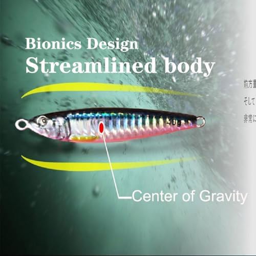 4PCS Long Cast Slow Pitch Vertical Jigs Saltwater Artificial Fishing Lure UV Glow Jig Metal Spoons Hard Jigging Bait with Glow Skirt Assist Hooks Fast Fall Jigs for Tuna Salmon Bass Kingfish - Image 7