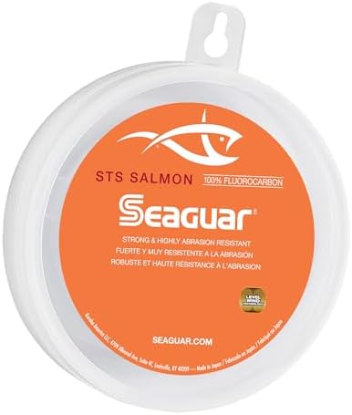Seaguar STS Salmon 100% Fluorocarbon Fishing Line Leader, 100yd Spool, Clear, Multiple Sizes by Seaguar