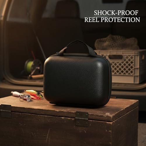 Fishing Reel Case, Hard EVA Shell for Spinning and Baitcasting Reels, Rigid Storage Cover for Tackle Box and Travel (1 PC) - Image 2