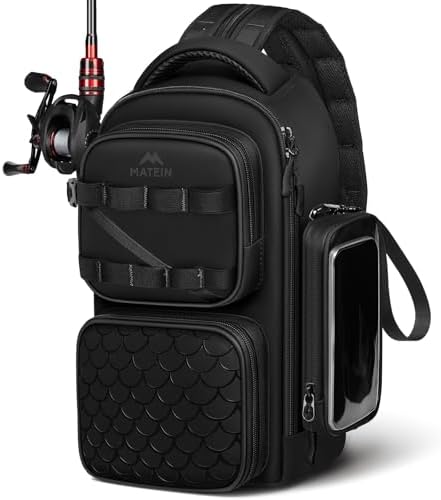 MATEIN Fishing Sling Bag with Phone Pouch, 3600 Tackle Box Backpack by MATEIN