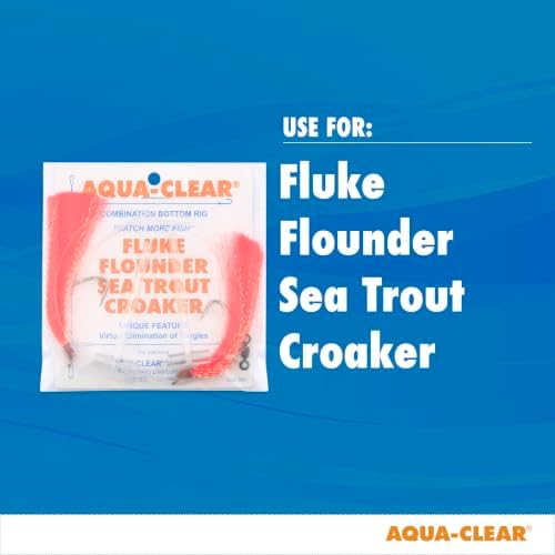 Aqua-Clear Hi-Lo Pearl Accent Hair Teaser Rig, Flounder, Fluke, Sea Trout, Croaker, 3/0 XL Hook, AFW Swivel, 40 lb (18.1 kg) Mono Leader, T-Standoff, White Hair, Pearl Accent - Image 6