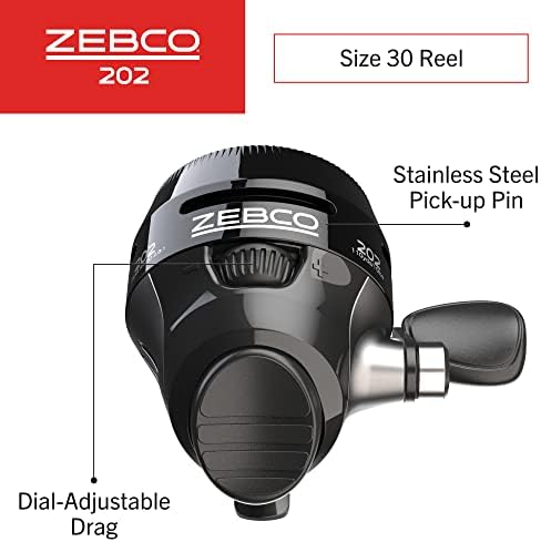 Zebco 202 Spincast Fishing Reel, Right-Hand Retrieve, Durable All-Metal Gears, Stainless Steel Pick-up Pin, Pre-Spooled with 10-Pound Zebco Fishing Line, - Image 2