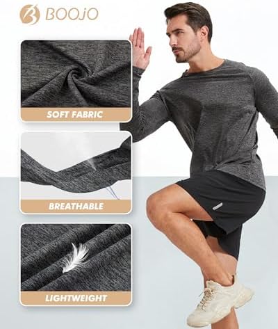 7 Pack Long Sleeve Shirts for Men Quick Dry UV Sun Protection Gym T-Shirts - Image 3