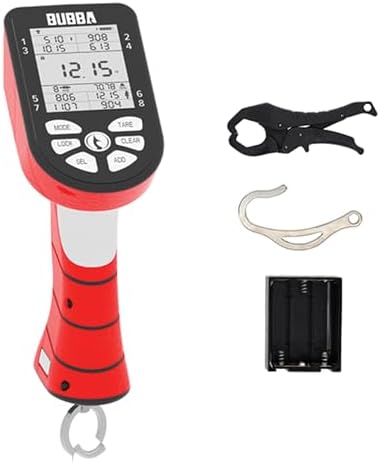 BUBBA Smart Fish Scale -Tournament Fishing Tool - Built in Fish Clip and Hook - 2 Modes, Digital Screen, 60lb Limit by BUBBA