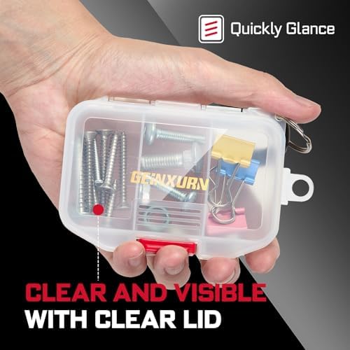Geinxurn Small Parts Organizer, 4Pcs Plastic Transparent Portable Tools Boxes with Dividers for Small Accessories Storage Cases - Image 5