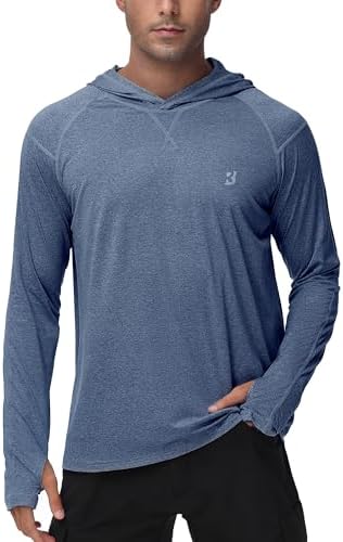 Roadbox Men's UPF 50+ Fishing Shirts, Long Sleeve UV Sun Protection Hoodie by Roadbox