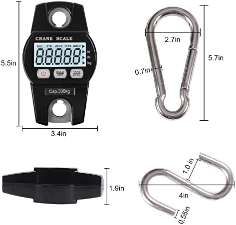 Fuzion Hanging Scale 660LB/300KG, Crane Scale with Snap-Fit Lifting Ring - Image 7