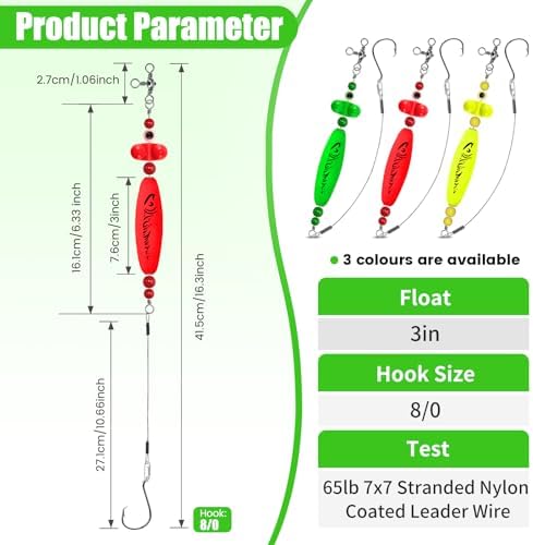 YOTO Santee Cooper Rig, Catfish Rig for Bank Fishing, Catfishing Tackle Rattler Floats, Chunky Rigs Catfish Equipment - Image 6