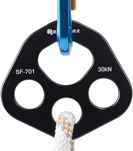 30 kN Climbing Rigging Plate, 4-Hole Multi-Anchor Connector, Black - Image 4