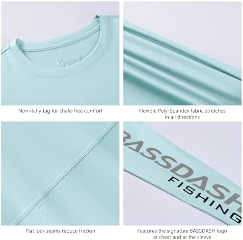BASSDASH Fishing T Shirts for Men UV Sun Protection UPF 50+ Long Sleeve Tee T-Shirt - Image 5