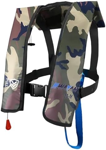 Manual Inflatable Life Jacket for Adults| Supports up to 330 lbs by HWAYAN