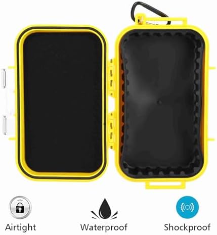 Outdoor Small Water Dry Container,Yellow Water Proof Case Box, ABS Hard Shell Wet Dry Box with Removable Pad for Fishing Tackle,Camping Organization(7.5 * 4.7 * 2.0in) - Image 5