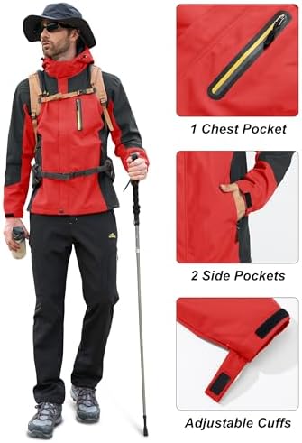 MAGCOMSEN Men's Rain Jacket Lightweight Windbreaker Fishing Raincoat - Image 6