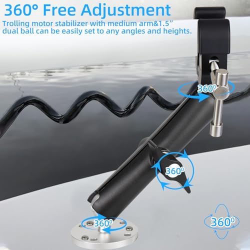 Trolling Motor Stabilizer Mount Support for Minn kota Terrova,360° Adjust - Image 4
