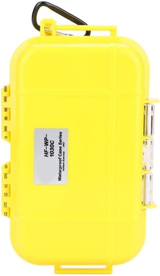 Outdoor Small Water Dry Container,Yellow Water Proof Case Box, ABS Hard Shell Wet Dry Box with Removable Pad for Fishing Tackle,Camping Organization(7.5 * 4.7 * 2.0in) by Unknown